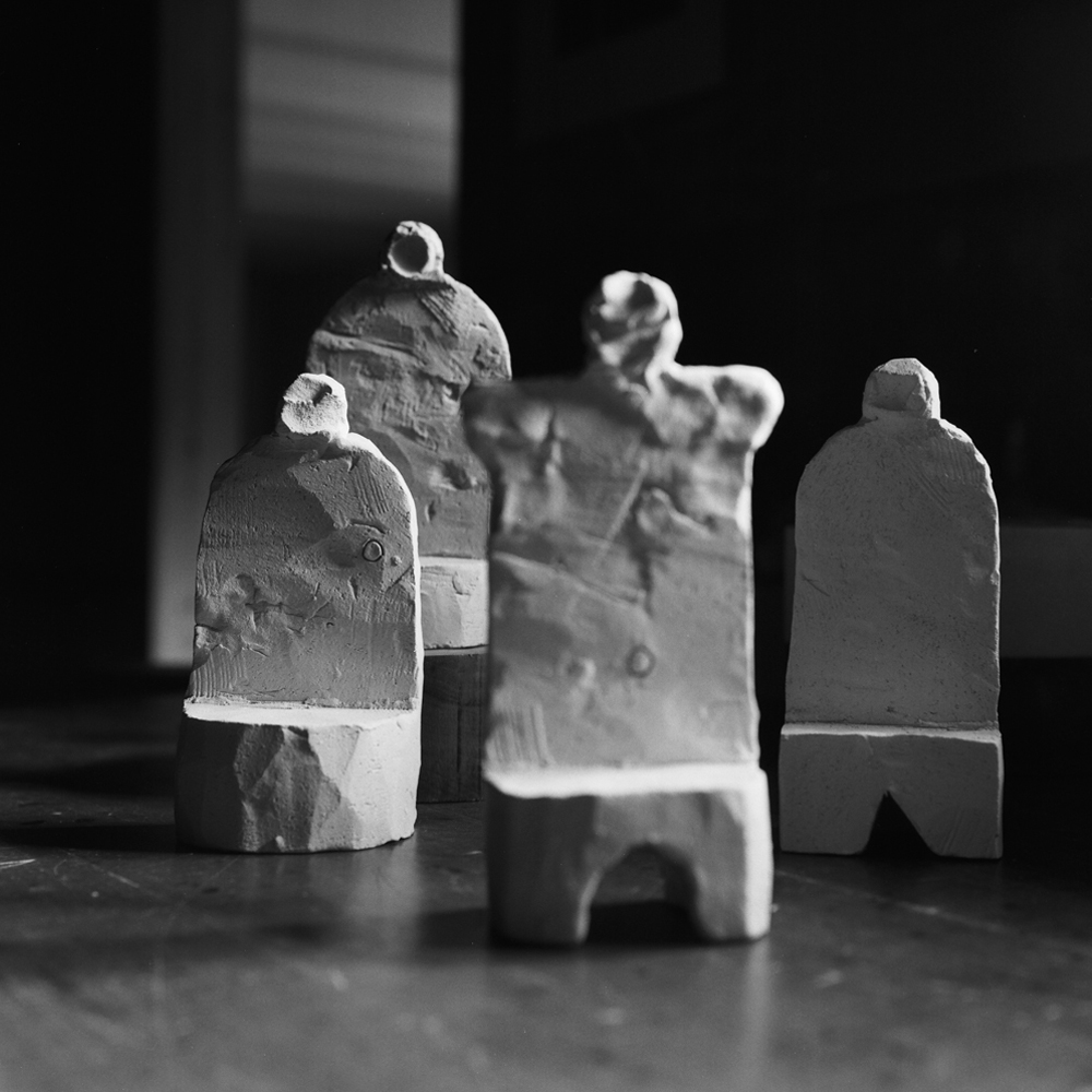 Porcelain carvings from the "Clay Pigeon" Series #9
