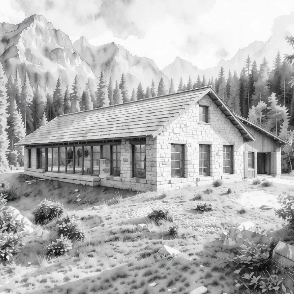 Indoor pool and wellness spaces in mountain setting