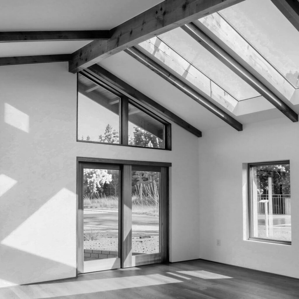 Art studio with large northern facing skylights